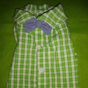 Green and White checkered Polo for pets